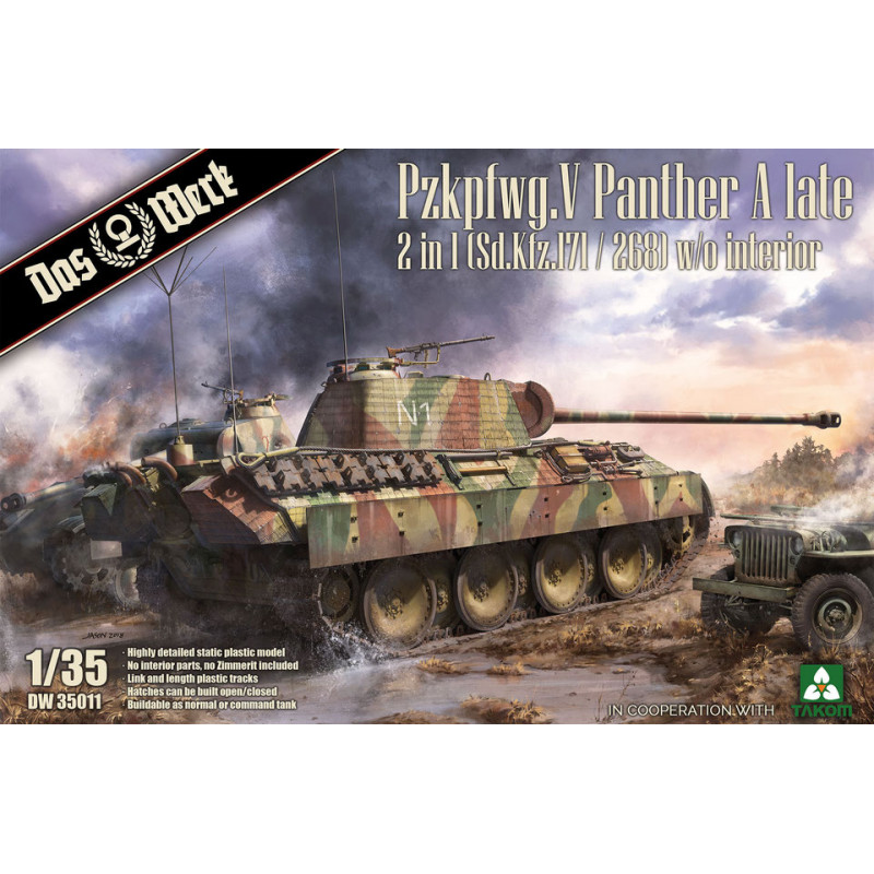 Das Werk Maquette Pzkpfwg.V Panther Ausf.A (late) (Sd.Kfz.171 / 268) 1:35 référence DW35011