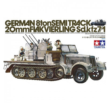 Tamiya Maquette German 8T Half Track 20 mm Flakvierling Sd.kfz7/1 1:35 référence 35050