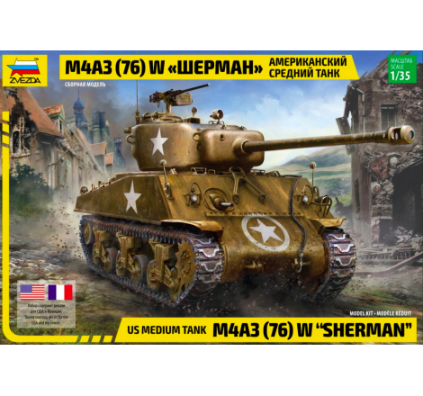 Zvezda Maquette M4A3 (76) W Sherman 1:35 référence 3676