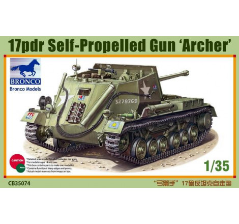 Bronco Maquette 17pdr elf-Propelled Gun "Archer" 1:35 référence CB35074