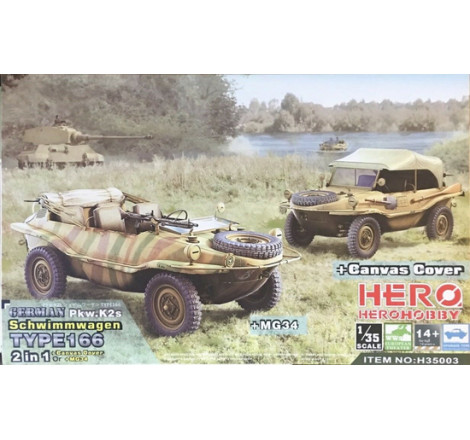 HeroHobby Maquette Schimmwagen Type 166 + MG34 1:35 référence H35003