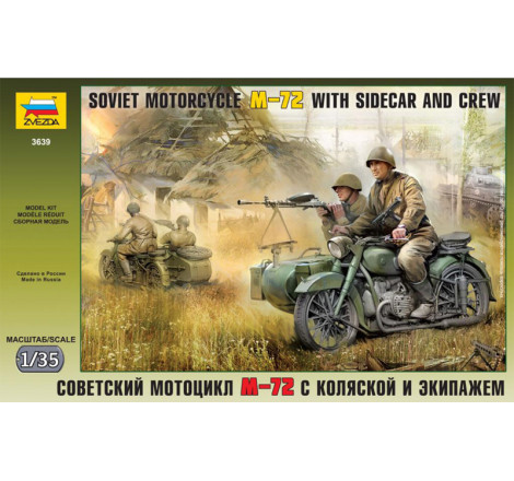 Zvezda Maquette Soviet Motorcycle M-72 + sidecar 1:35 référence 3639