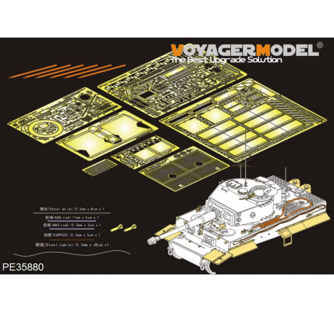 Kit upgrade Voyager Model WW2 German Tigre (mid production) 1:35 référence PE35880