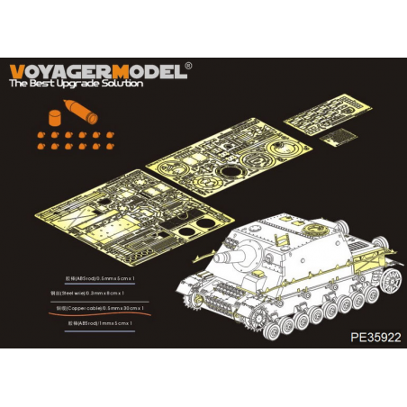 Kit upgrade Voyager Model WW2 German Sturmpanzer IV Brummbar (late version) 1:35 référence PE5922