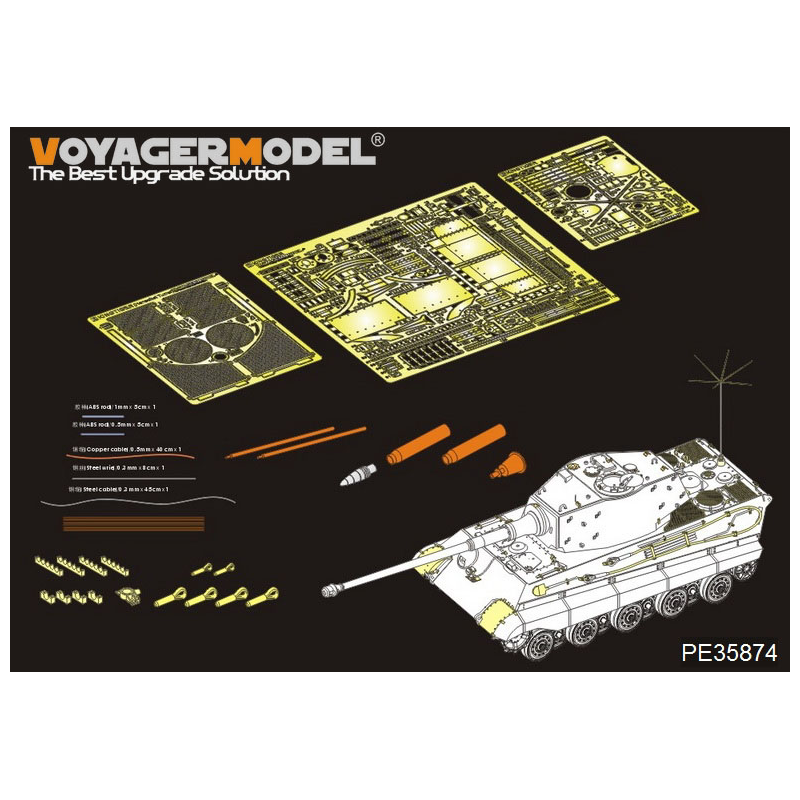 Kit upgrade Voyager Model WW2 German King Tiger (Henschel turret) 1:35 référence PE35874