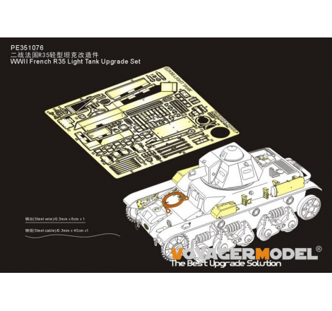 Kit upgrade Voyager Model WW2 French R35 light tank 1:35 référence PE351076