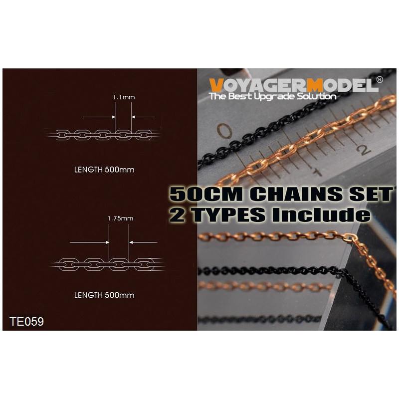 Set chaînes 2 types Voyager Model 500mm 1:35 référence TE059