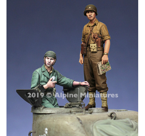 Alpine figurine 35271 WW2 US Tank Commander set 1:35