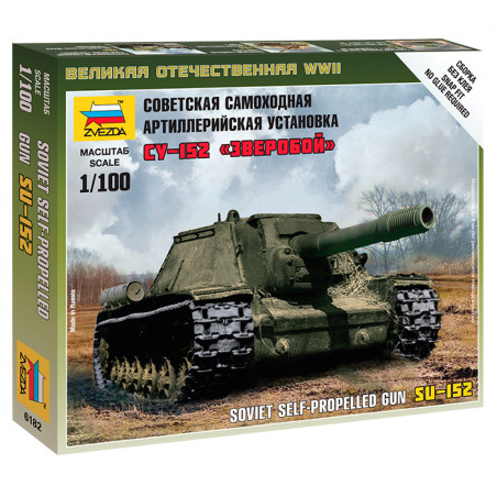 Maquette Zvezda - Soviet Self-Propelled Gun SU-152 1:100 référence 7415