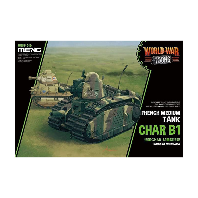 Maquette Meng World War Toons French Heavy Tank char B1 référence WWT-016