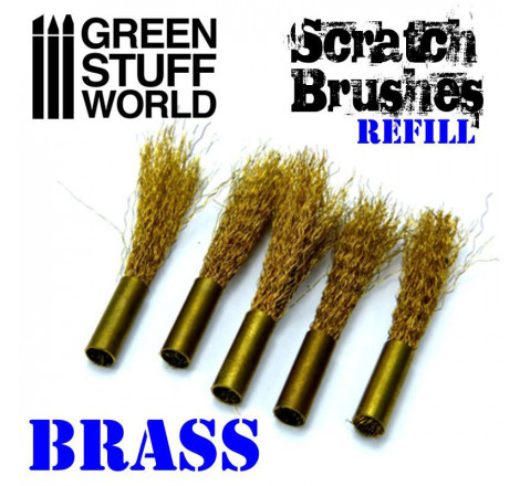 Scratch Brush Set Refill (x5) – Brass Green Stuff World référence 1651