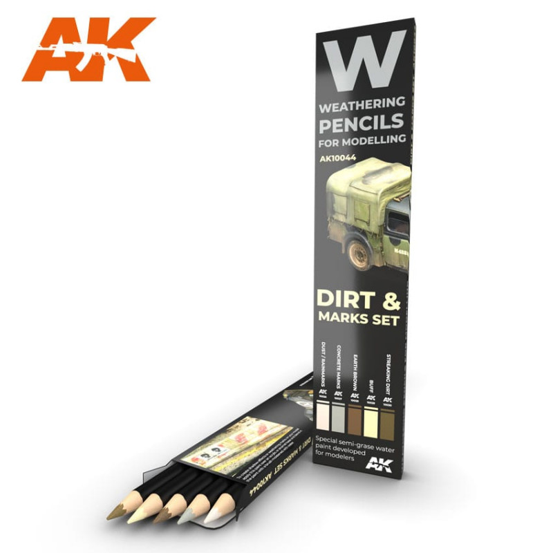 Crayons de vieillissement AK (x5) Dirt & Marks Set AK10044