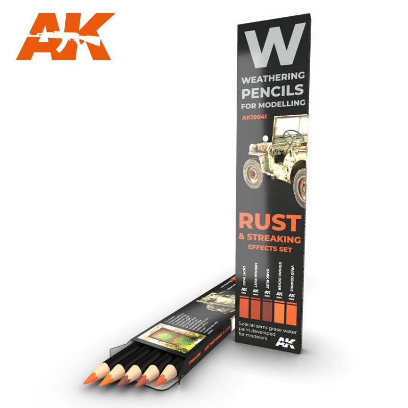Crayons de vieillissement AK (x5) Rust & Streaking Effects Set AK10041
