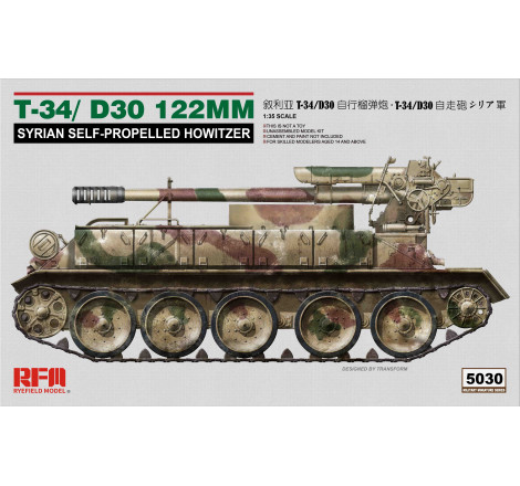 Ryefield Model Maquette T-34/D30 122mm Syrian Self-Propelled Howitzer 1:35 référence 5030