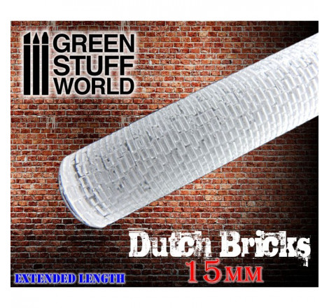 Rolling Pin DUTCH Bricks 15mm - Rouleau texturé Green Stuff World référence 1626