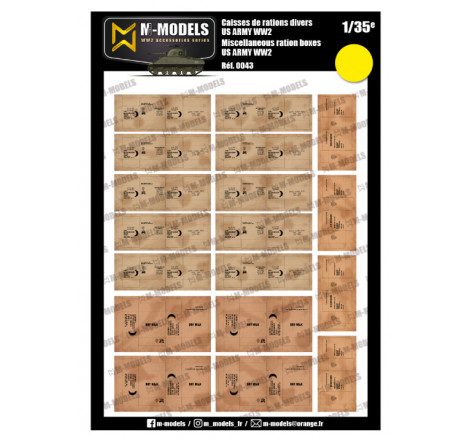 M-Models® - Caisses US Army WW2 rations divers 1:35 référence NT0043