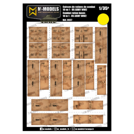 M-Models® - Caisses US Army WW2 de rations de combat 10 en 1 1:35 référence NT0037