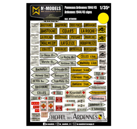 M-Models® - Panneaux Ardennes France 1944 1:35 référence NT0098