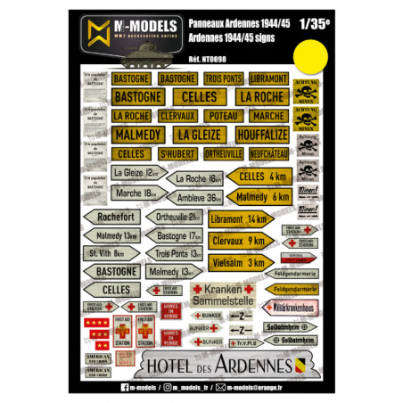 M-Models® - Panneaux Ardennes France 1944 1:35 référence NT0098