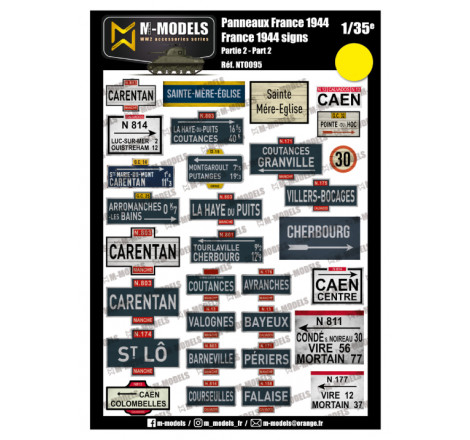 M-Models® - Panneaux signalétiques France (n°2) 1944 1:35 référence NT0095