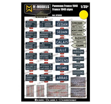 M-Models® - Panneaux signalétiques France 1940 1:35 référence NT0093