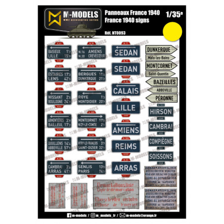 M-Models® - Panneaux signalétiques France 1940 1:35 référence NT0093