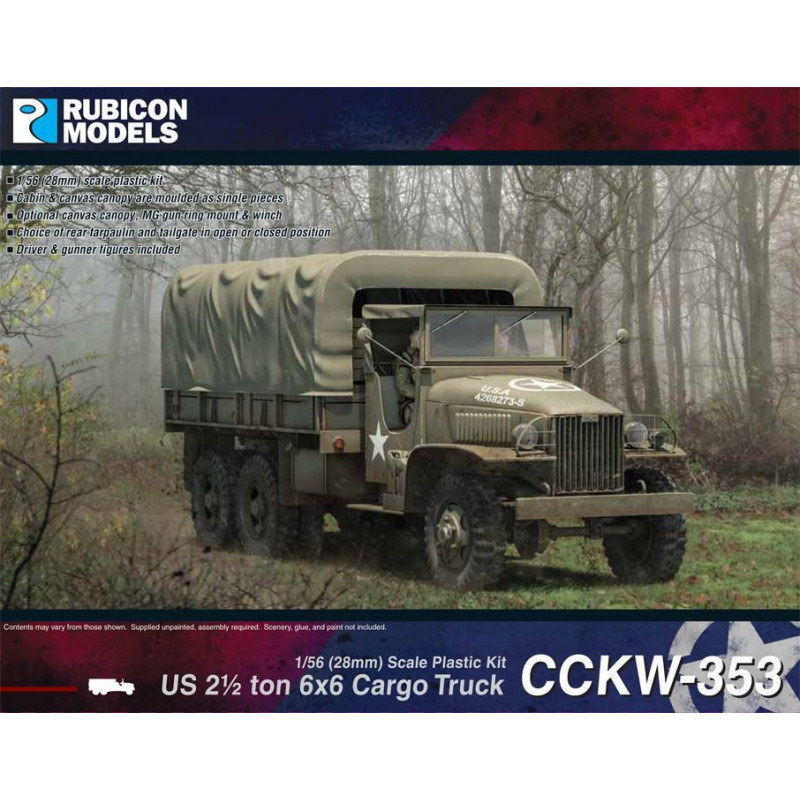 Rubicon Models® - US  2½ Ton 6x6 cargo truck CCKW-353 1:56 (28 mm) référence 280037