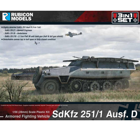 Rubicon Models® - Set 3 en 1 - SdKfz251/1 Ausf.D 1:56 (28 mm)