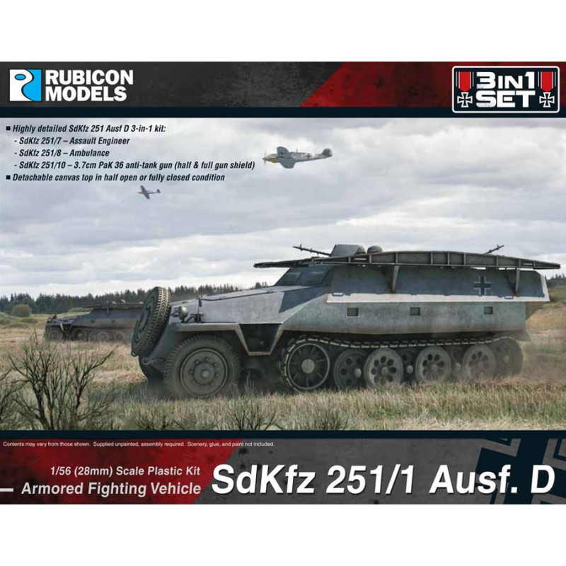 Rubicon Models® - Set 3 en 1 - SdKfz251/1 Ausf.D 1:56 (28 mm)