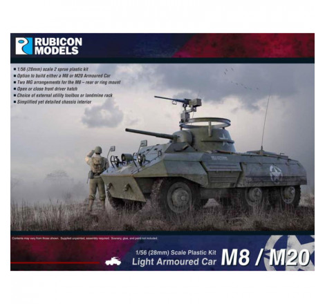 Rubicon Models® - Light Armoured Car M8 / M20 US Army 1:56 (28 mm) référence 280028