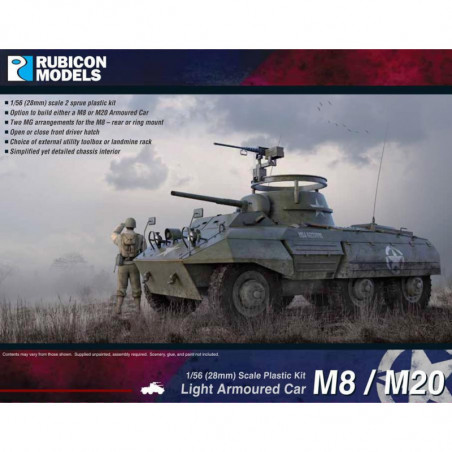 Rubicon Models® - Light Armoured Car M8 / M20 US Army 1:56 (28 mm) référence 280028
