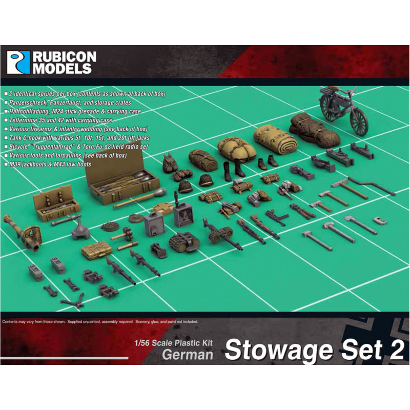 Rubicon Models® - German stowage set 2 1:56 (28 mm) référence 280118