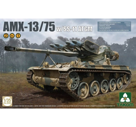 Takom maquette AMX-13/75 + SS-11 ATGM 1:35 référence 2038