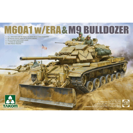 Takom maquette M60A1 + Era & M9 Bulldozer échelle 1:35 référence 2142