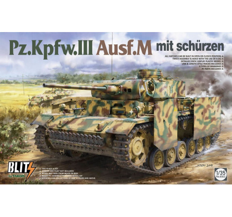 Takom maquette Panzer III Ausf.M + Schürzen 1:35 référence 8002