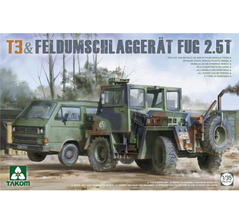 Takom maquette Transporter T3 & Feldumschlaggerät Fug 2.5T échelle 1:35 référence 2141