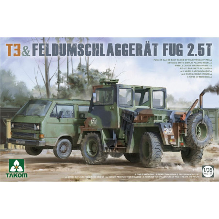 Takom maquette Transporter T3 & Feldumschlaggerät Fug 2.5T échelle 1:35 référence 2141