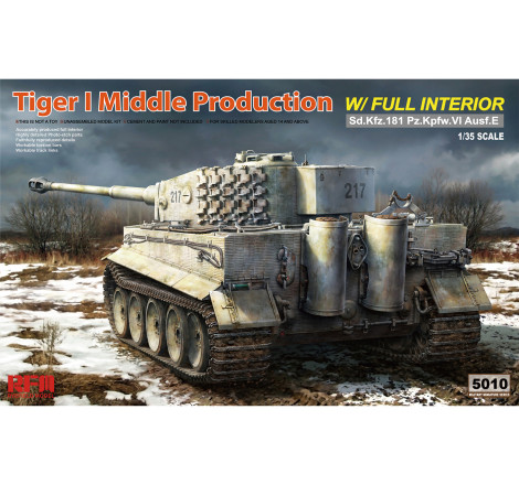 Ryefield Model maquette Tigre I (milieu de production) + intérieur  complet échelle 1:35 référence 5010