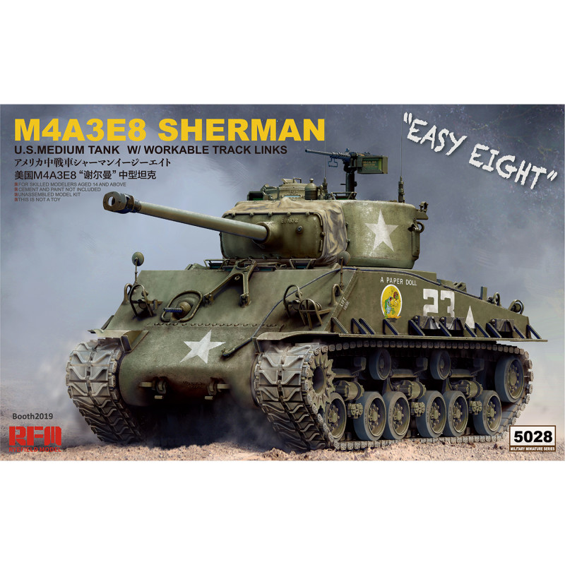 Ryefield Model maquette Sherman M4A3E8 "Easy Eight" 1:35 référence 5028