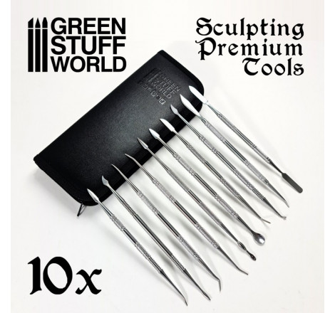 Set d'outils Premium pour sculpter (x10) Green Stuff World