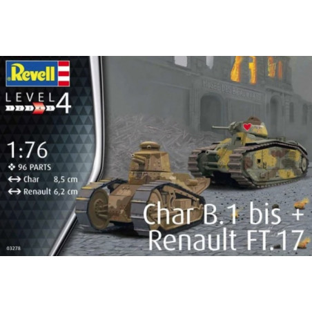 Revell maquette char B.1 bis + Renault FT.17 1:76 référence 03278