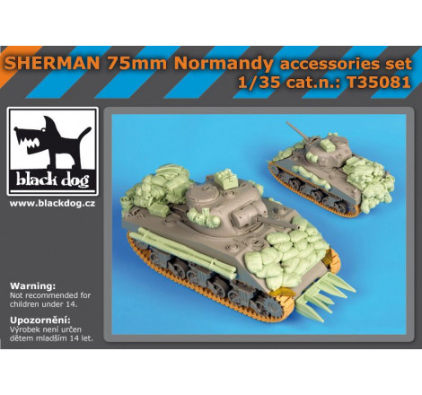 Black Dog - Kit upgrade Sherman 75 mm Normandie 1:35 référence T35081