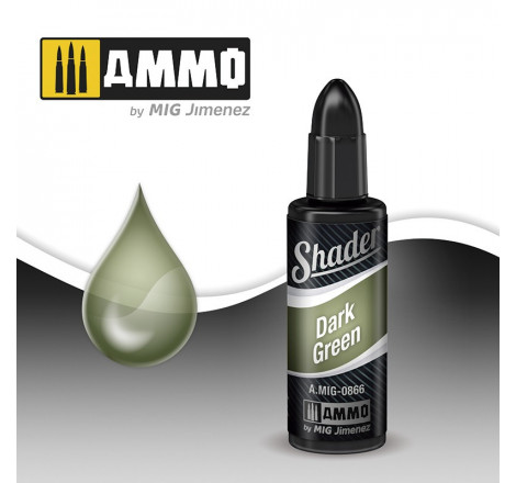 Shader vert foncé Ammo Mig 10ml AMIG0866 aupetitbunker reims