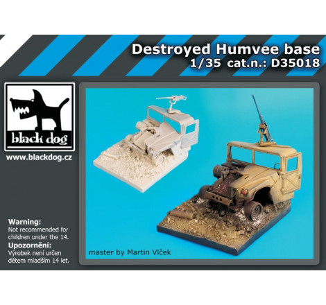 Black Dog® Vignette Destroyed Humvee base 1:35 référence D35018