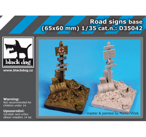 Black Dog® Vignette Road signs base (WWII) 65x60 mm 1:35 référence D35042