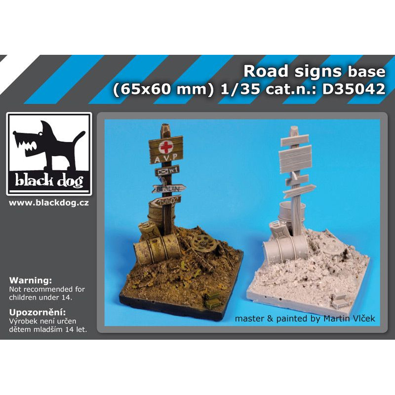 Black Dog® Vignette Road signs base (WWII) 65x60 mm 1:35 référence D35042
