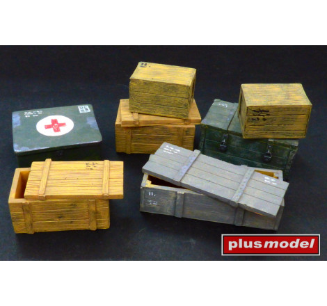Plusmodel® Caisses de transport (x7) 1:35 référence plm096
