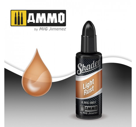 Shader rouille légère Ammo Mig 10ml AMIG0851 Aupetitbunker reims