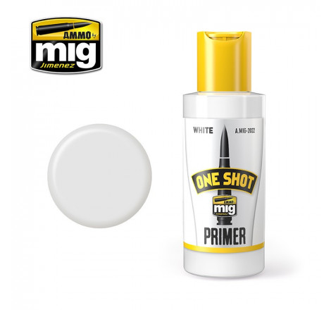 One shot Primer acrylique blanc Ammo Mig 60ml AMIG2022