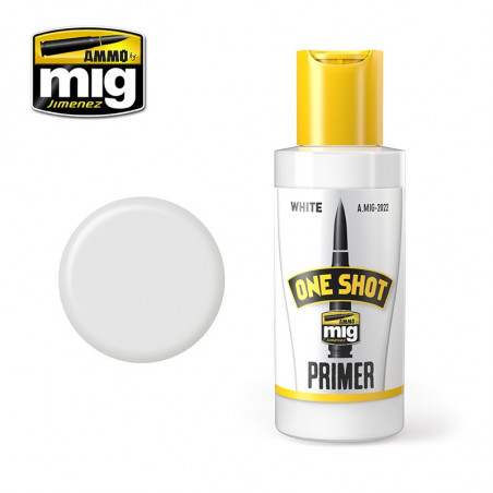 One shot Primer acrylique blanc Ammo Mig 60ml AMIG2022